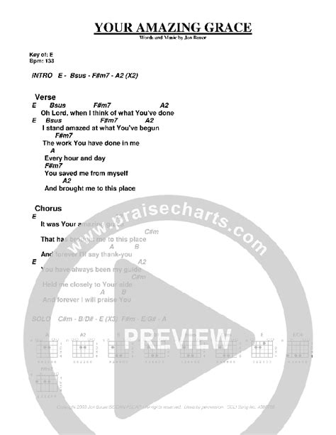 Your Amazing Grace Chords Pdf Jon Bauer Praisecharts