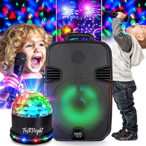 Enceinte Dj Mobile Karaoke Enfant Sur Batterie W Boomers Cm Led