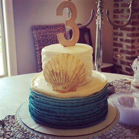 Nautical Themed Birthday Cake Seashell Cake Under The Sea Birthday