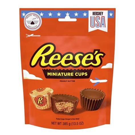 Reeses Milk Chocolate Peanut Butter Cups Miniatures Candy Pouch 385g