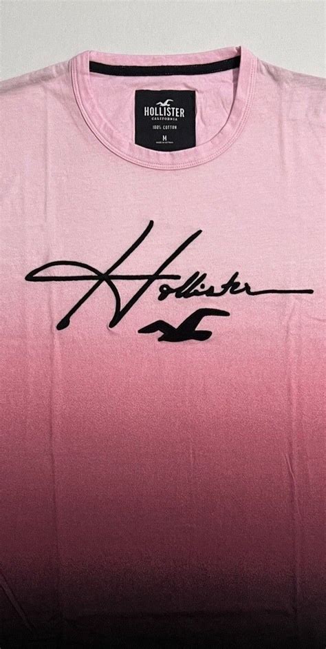 Hollister Men S Ombre Applique Graphic T Shirt Crew Neck Logo Tee Size