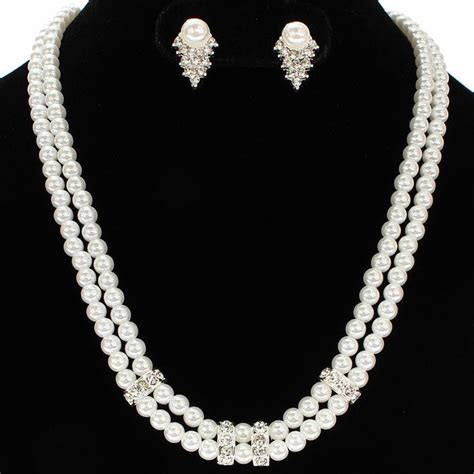 Double Layer Pearl Necklace Set Wholesale Fashion