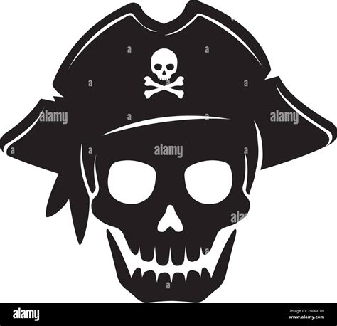 Piraten Sch Del Emblem Flache Illustration Stock Vektorgrafik Alamy