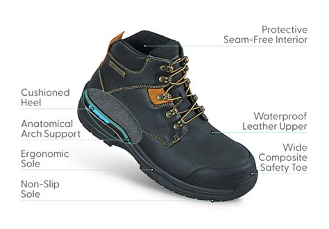 Men's Work Shoes Safety Composite Toe | Granite Camel Orthofeet – OrthoFeet