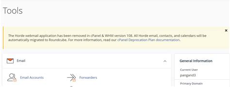 The Horde Webmail Application Has Been Removed In Cpanel And Whm Version