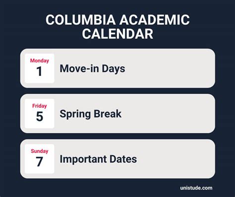 Columbia Academic Calendar 2024-2025: Important Dates