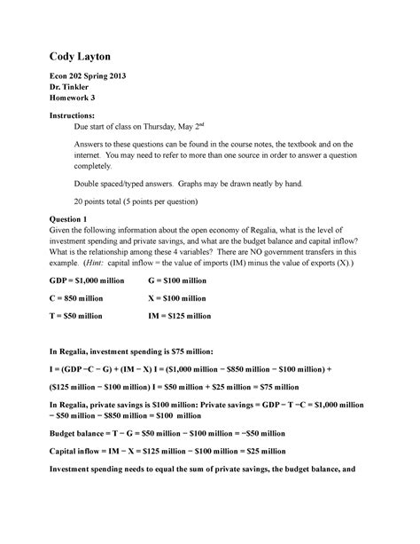 HW3 Sp13 Mandatory Assignment Number 1 For The Course Cody Layton