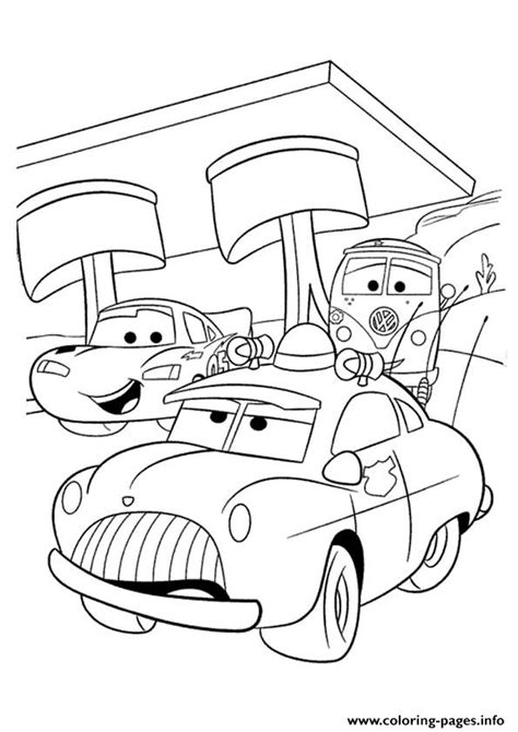 Cars Lightning McQueen With Friends A4 Disney Coloring Pages Printable