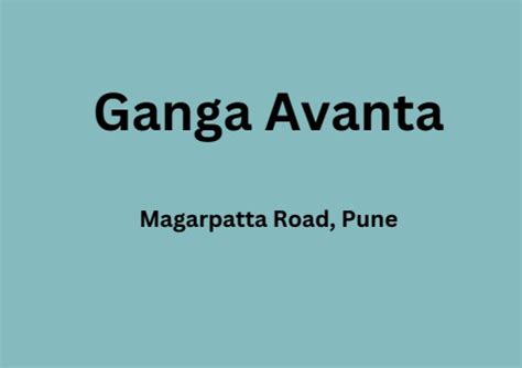 Ganga Avanta Magarpatta Road Pune E Brochure