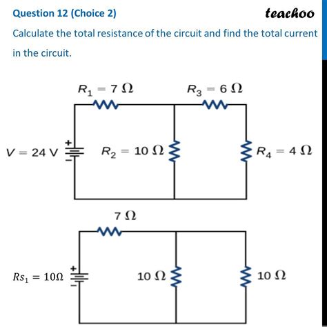 [class 10] Calculate Total Resistance Of Circuit And Find Total Current