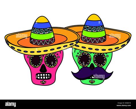 Day Of The Dead Masks Stock Vector Images Alamy