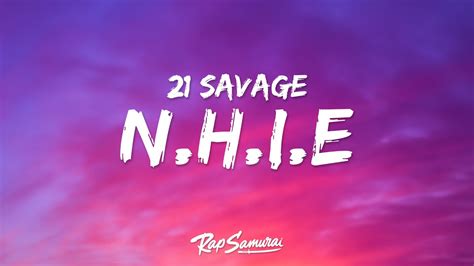 21 Savage N H I E Lyrics Ft Doja Cat YouTube