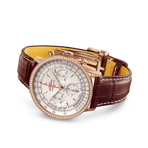 Navitimer B Chronograph K Red Gold Gem Set Cream