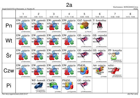 Plan Lekcji 20192020 Od II Sem Nauka Online Od 30 03 PK 03