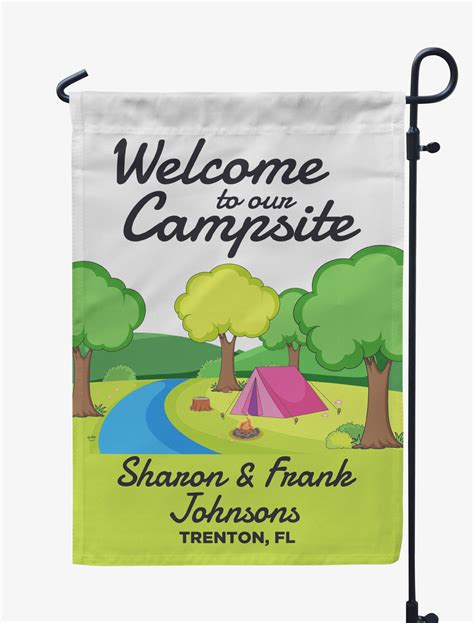 Printtoo White Welcome To Our Campsite Outdoor Personalized Camping