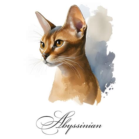 Premium Ai Image Watercolor Illustration Of A Single Cat Breed