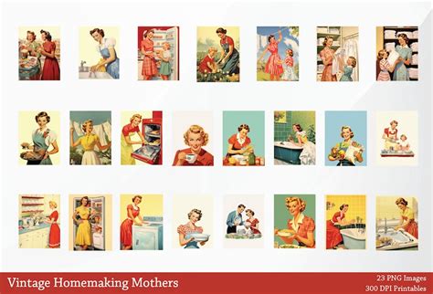 Vintage 1950s Mothers Homemakers Image Bundle Printable Retro 1950s