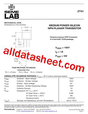 Zt Datasheet Pdf Seme Lab