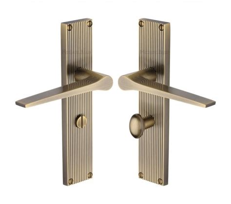 Heritage Brass Gio On Reeded Backplate Antique Brass