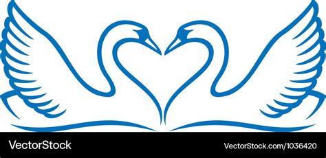 Two Swans In Love Royalty Free Vector Image Vectorstock