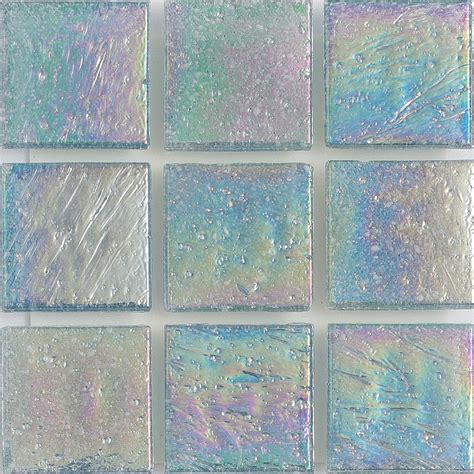 Aquamarine Sand Iridescent 1x1 Glass Tile E11 379 22s American Glass Mosaics Aquablu Mosaics