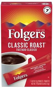 Folgers Classic Roast Instant Coffee 7 Packets 1 Ounces BHS Direct