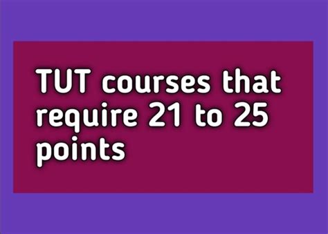 Tshwane University of Technology (TUT) courses that require · Varsity Wise🎓