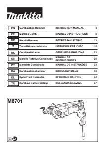 Manual De Uso Makita M8701 Martillo Perforador