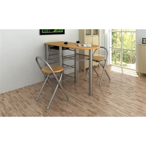 VidaXL Mesa Alta De Cocina Con Taburetes Madera VidaXL Es