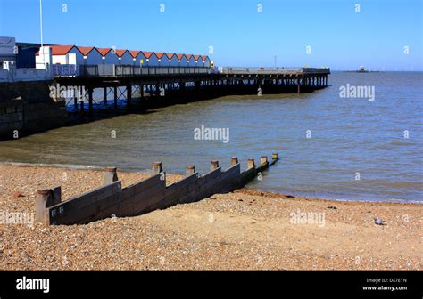 A View Of The Pier And Sea At Herne Bay On The Kent Coast Stock Photo