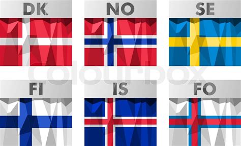 Scandinavian Flags Stock Vector Colourbox