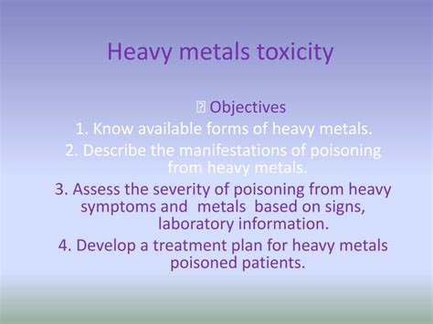 Heavy metals toxicity | PPT