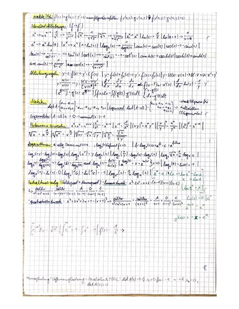 Formelsammlung HM3 Höhere Mathematik III Studocu