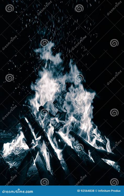 Bonfire With Sparks Stock Photo Image Of Inferno Firewood 92564838