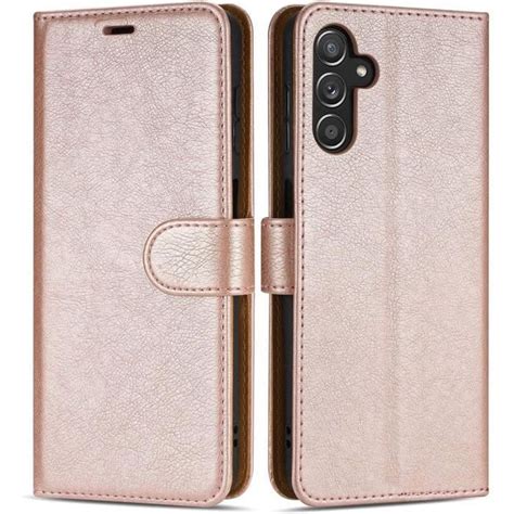 Coque pour Samsung Galaxy A14 4G 5G Fermeture Magnétique Effet Cuir