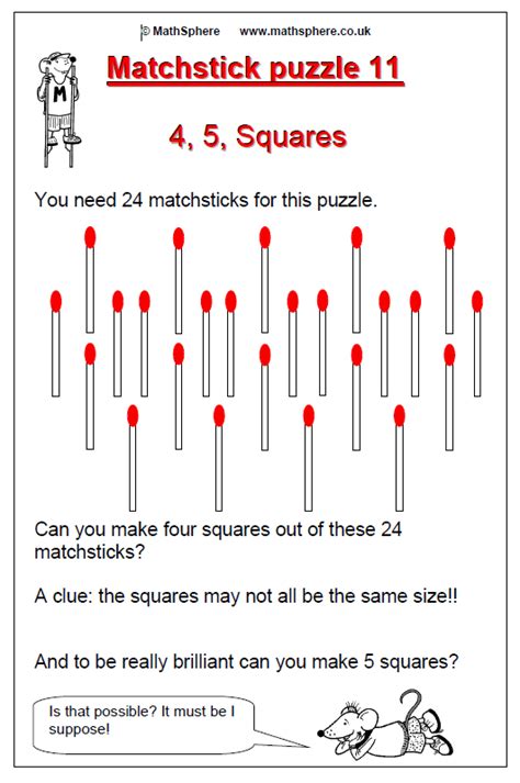 Matchstick Math Puzzles With Answers Pdf Matchstick Puzzle Math