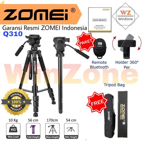 Jual Tripod ZOMEi Q310 Profesional Fluid Head Tripod Monopod Kamera