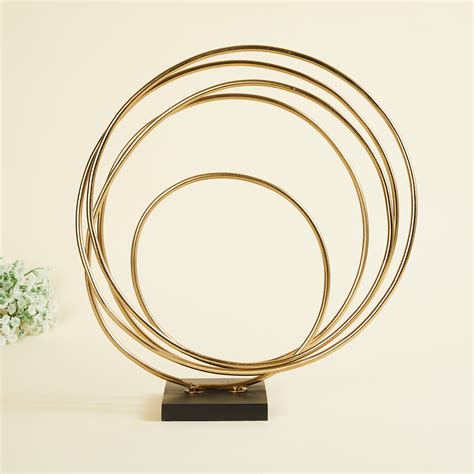 Buy Eternity Gold Metal Swirl Sculpture Table Stand From Home Centre At