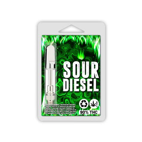 Sour Diesel Vape Cartridge Blister Pack Green Buddha Packaging