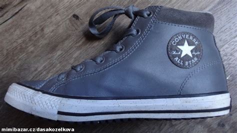 Prodám Šedé kožené teplejší Converse v 38 5 Neratovice Mimibazar cz