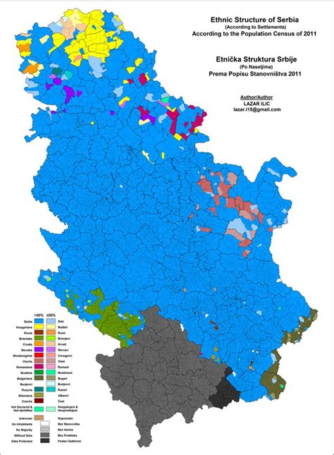 Ethnic Map Of Serbia 2011 Census By Lazar Map Serbia Maps Map