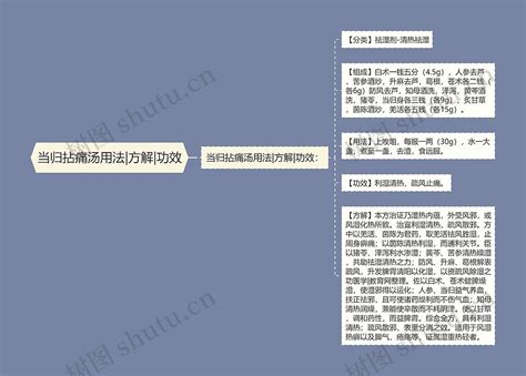 当归拈痛汤用法方解功效思维导图编号p6796313 Treemind树图