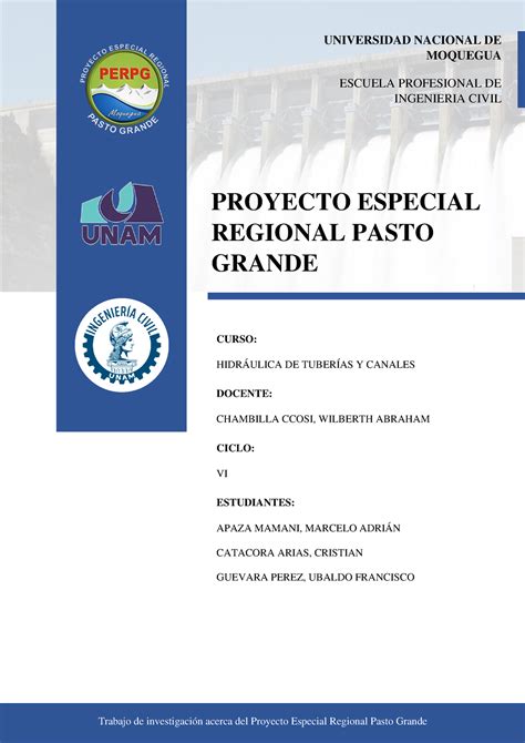 Pasto Grande Informe PROYECTO ESPECIAL REGIONAL PASTO GRANDE