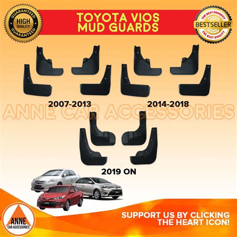 Mud Guard For Toyota Vios Gen2 Gen3 Gen4 2008 2023 Mud Flaps Fender