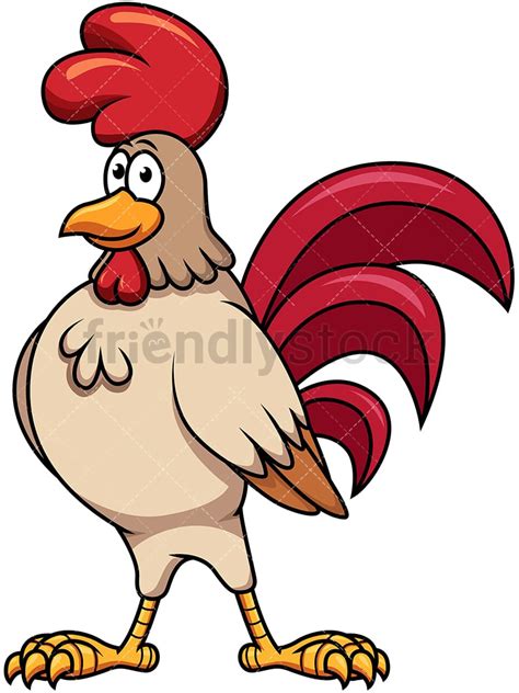 Proud Rooster Cartoon Vector Clipart Friendlystock