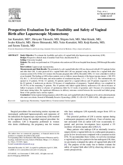 Pdf Prospective Evaluation For The Feasibility And Safety Of Vaginal