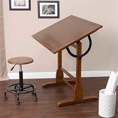 Studio Designs Vintage Wood Drafting Table With 36 X 24 Adjustable