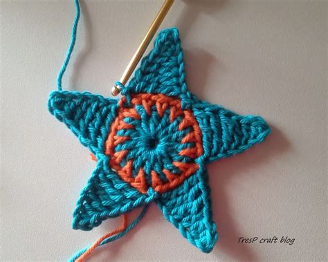 TresP Craft Blog TUTORIAL ESTRELLA DE CROCHET Estrellas De