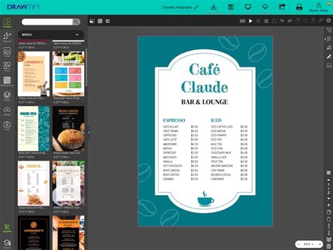 Free Menu Maker Online | Restaurant Menu Template | Drawtify