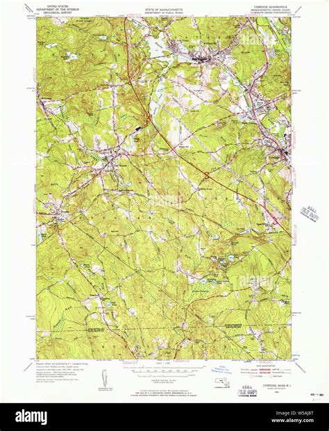 Massachusetts USGS Historical Topo Map MA Uxbridge 350658 1953 24000